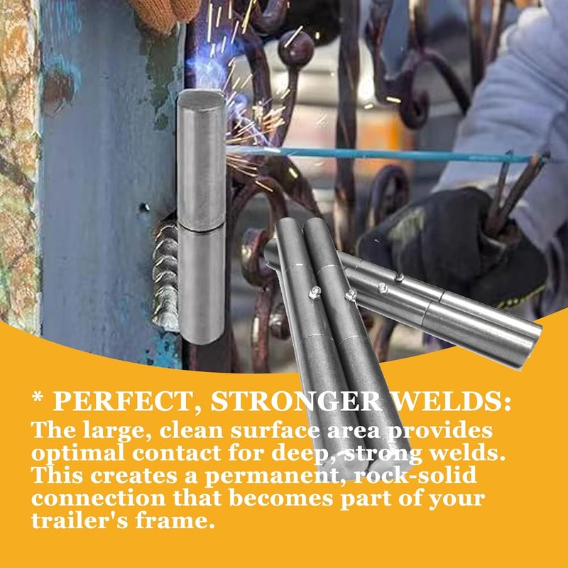 GINXFIT 10-Inch Weld On Trailer Ramp Hinge - 4 Pack Heavy Duty Greasable Hinges for Equipment Ramps, Truck Dump Bodies & Doors, 2000lb Load Capacity - Image 2